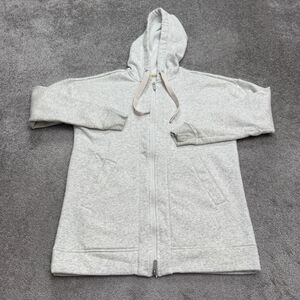 Zella Full Zip Hoodie Sweatshirt Womens Small Light Gray Fleece Athletic Active